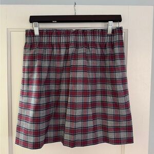 J. Crew Red and Blue A-line Pleated Knee-length Skirt